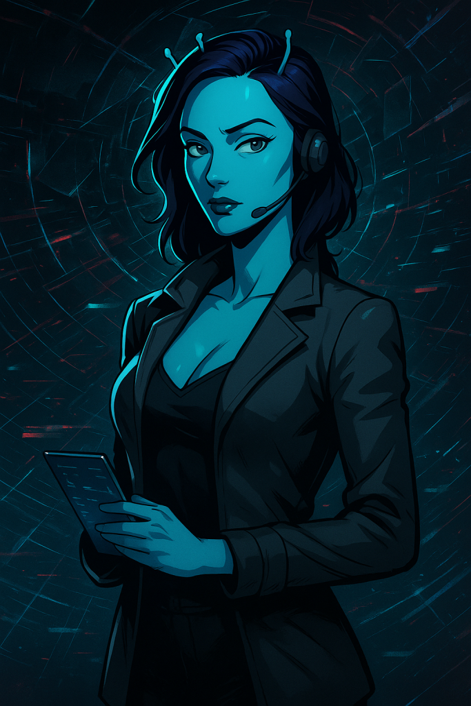 Unity transdimensional reporter illustration – sci-fi style portrait