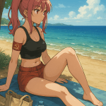 Saya on the beach